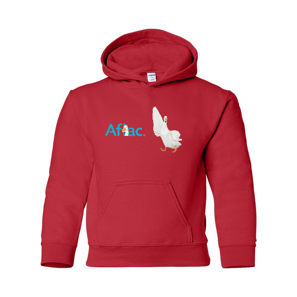 Youth Aflac Logo and Duck Gildan Heavy Blend  Hooded Sweatshirt