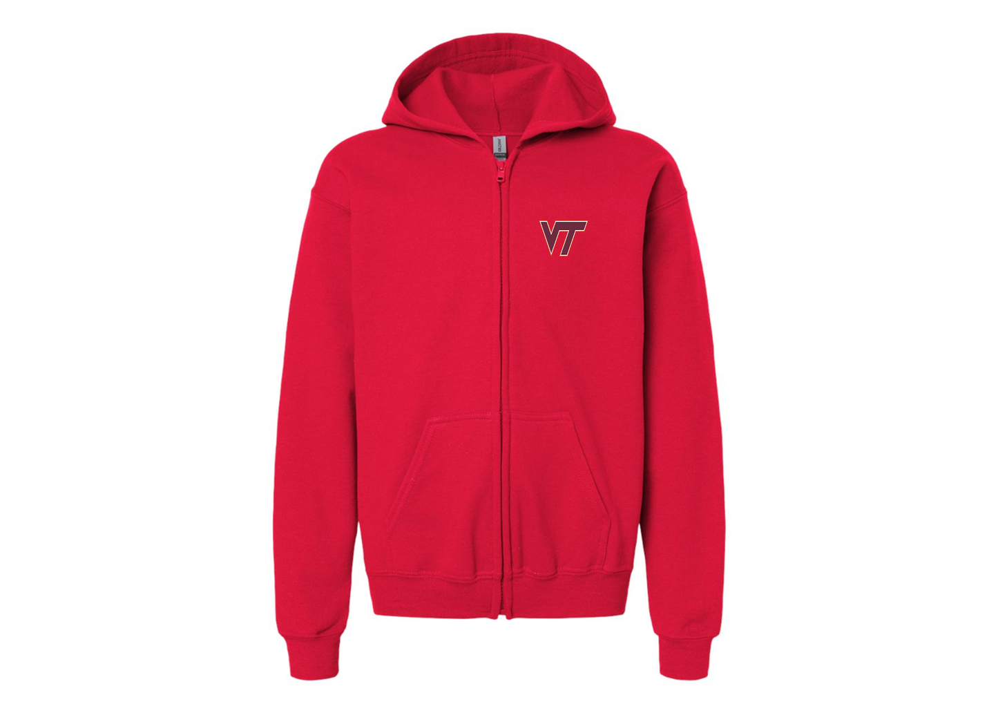 Gildan Heavy Blend Youth Virginia Tech Hokies Full Zip Hooded Sweatshirt