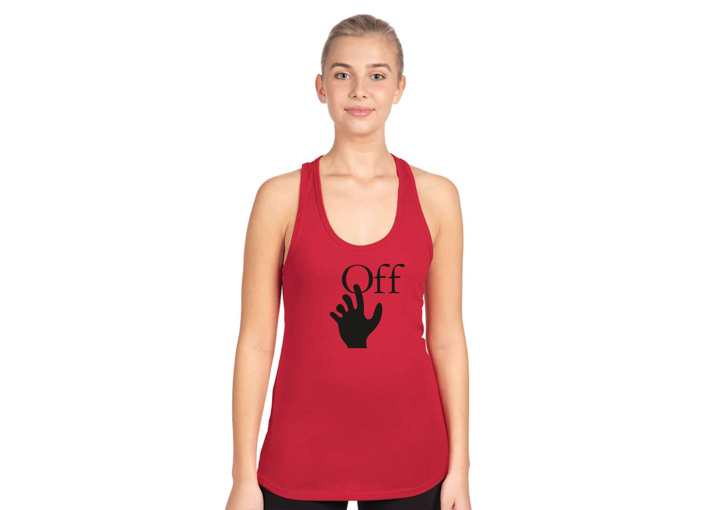 Women's Off-White Hand Next Level Ideal Racerback Tank