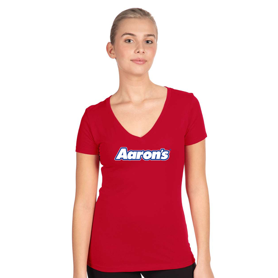 Women's Aaron_s Logo Next Level V-Neck T-Shirt