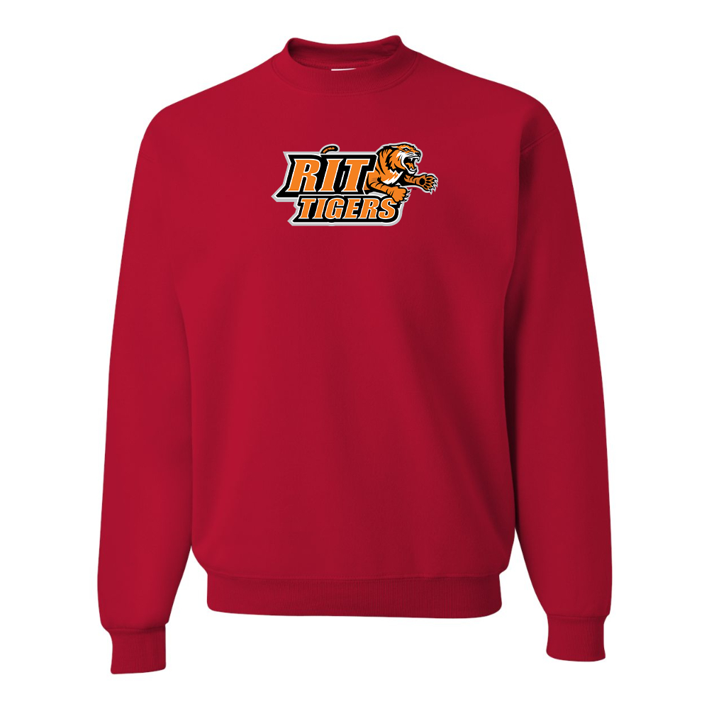 Men's RIT Tigers Logo  JERZEES NuBlend Crewneck Sweatshirt