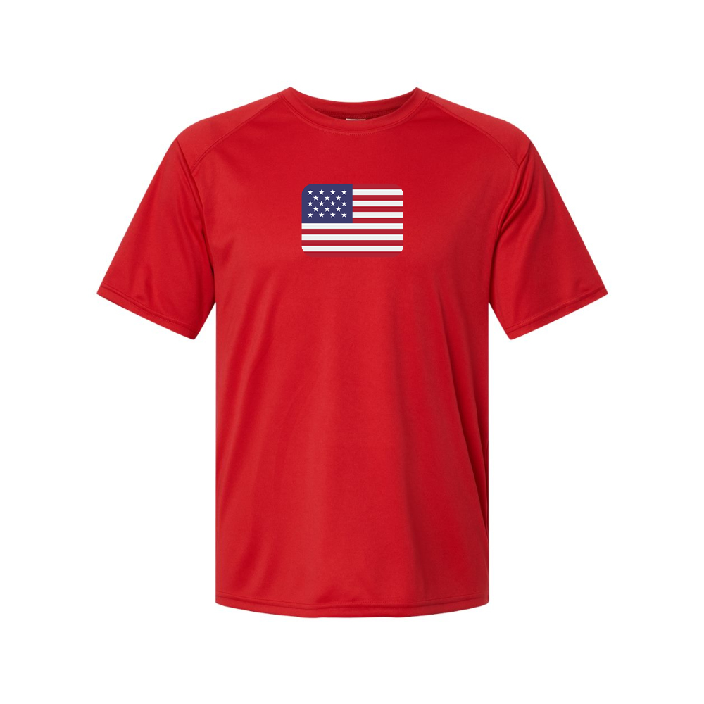 Men's American-Flag-Emoji Polyester T-Shirt