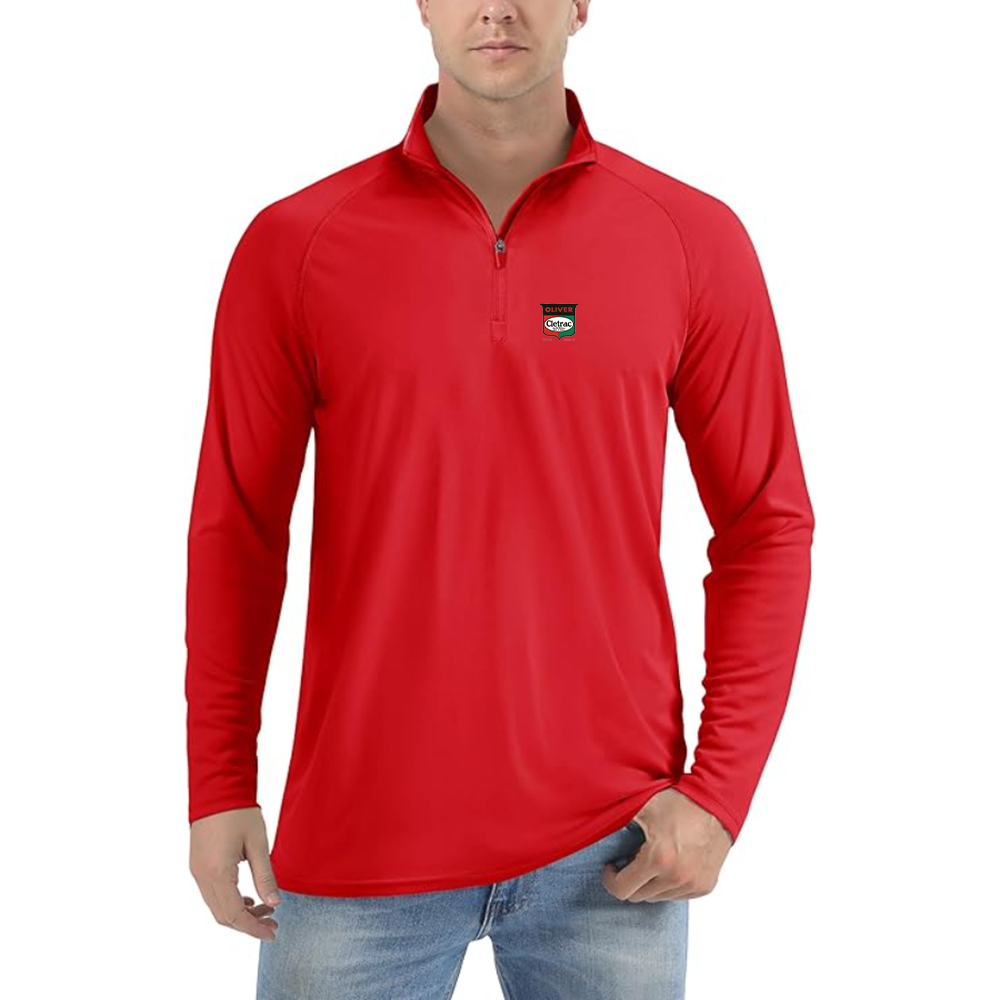 Men's Cletrac Logo Lightweight Quarter-Zip Athletic Shirt Long Sleeve Performance Wear