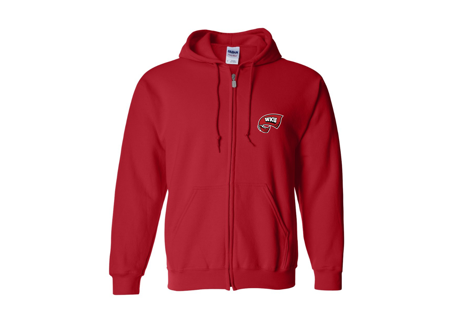 Men's Western Kentucky Hilltoppers Gildan  Heavy Blend Full Zip Hooded Sweatshirt