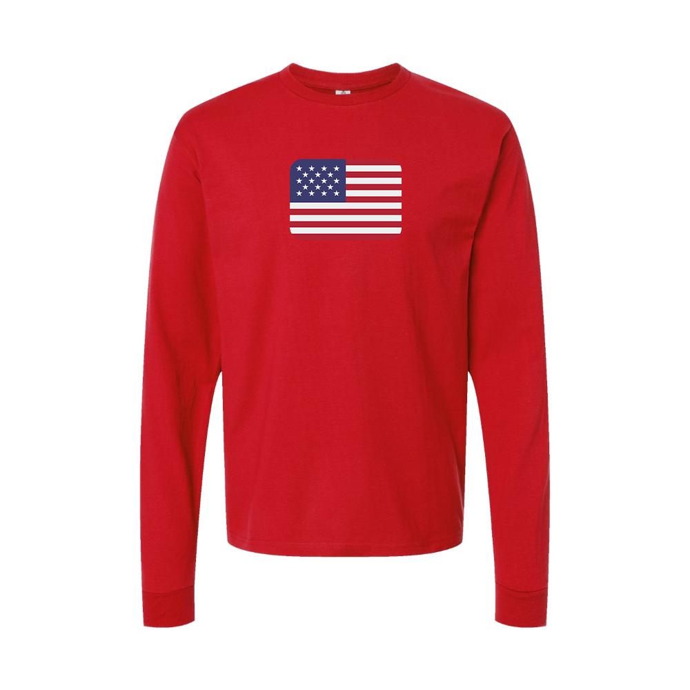 Men's American-Flag-Emoji Long Sleeve T-Shirt
