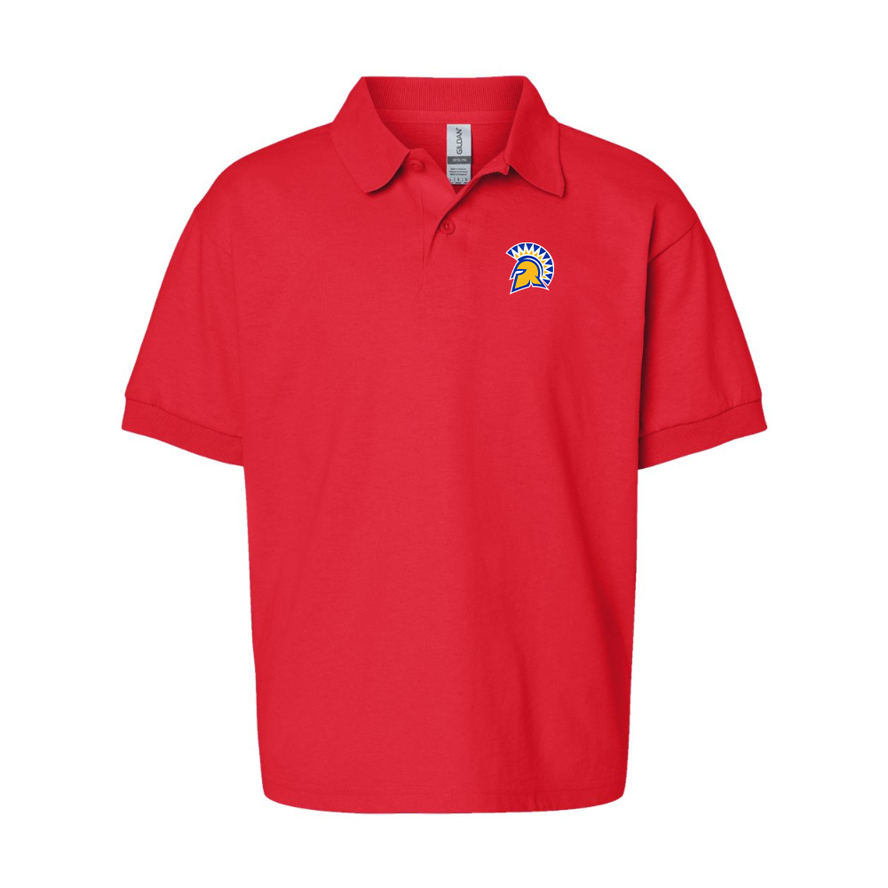 Youth San Jose State Spartans Logo Gildan Dry Blend Jersey Polo