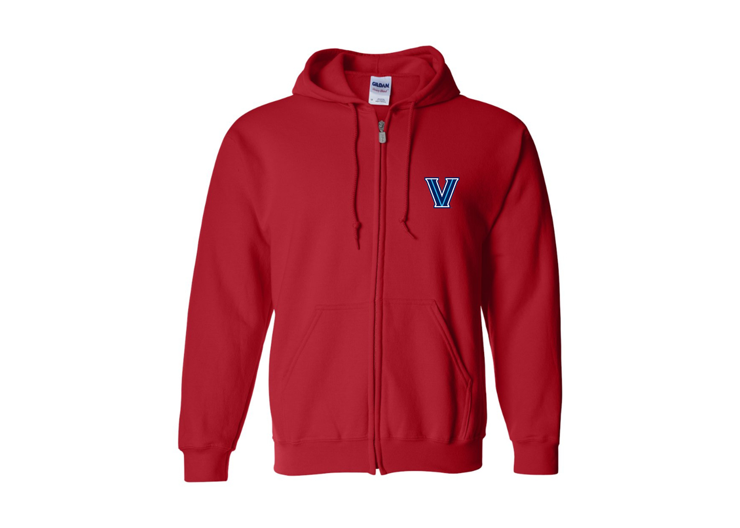 Men's Villanova Wildcats Gildan  Heavy Blend Full Zip Hooded Sweatshirt