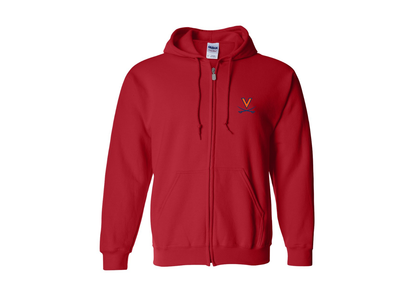 Men's Virginia Cavaliers Gildan  Heavy Blend Full Zip Hooded Sweatshirt
