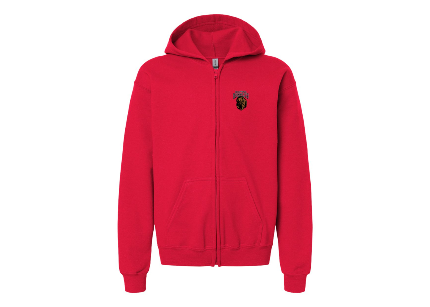 Gildan Heavy Blend Youth Montana Grizzliesl Full Zip Hooded Sweatshirt