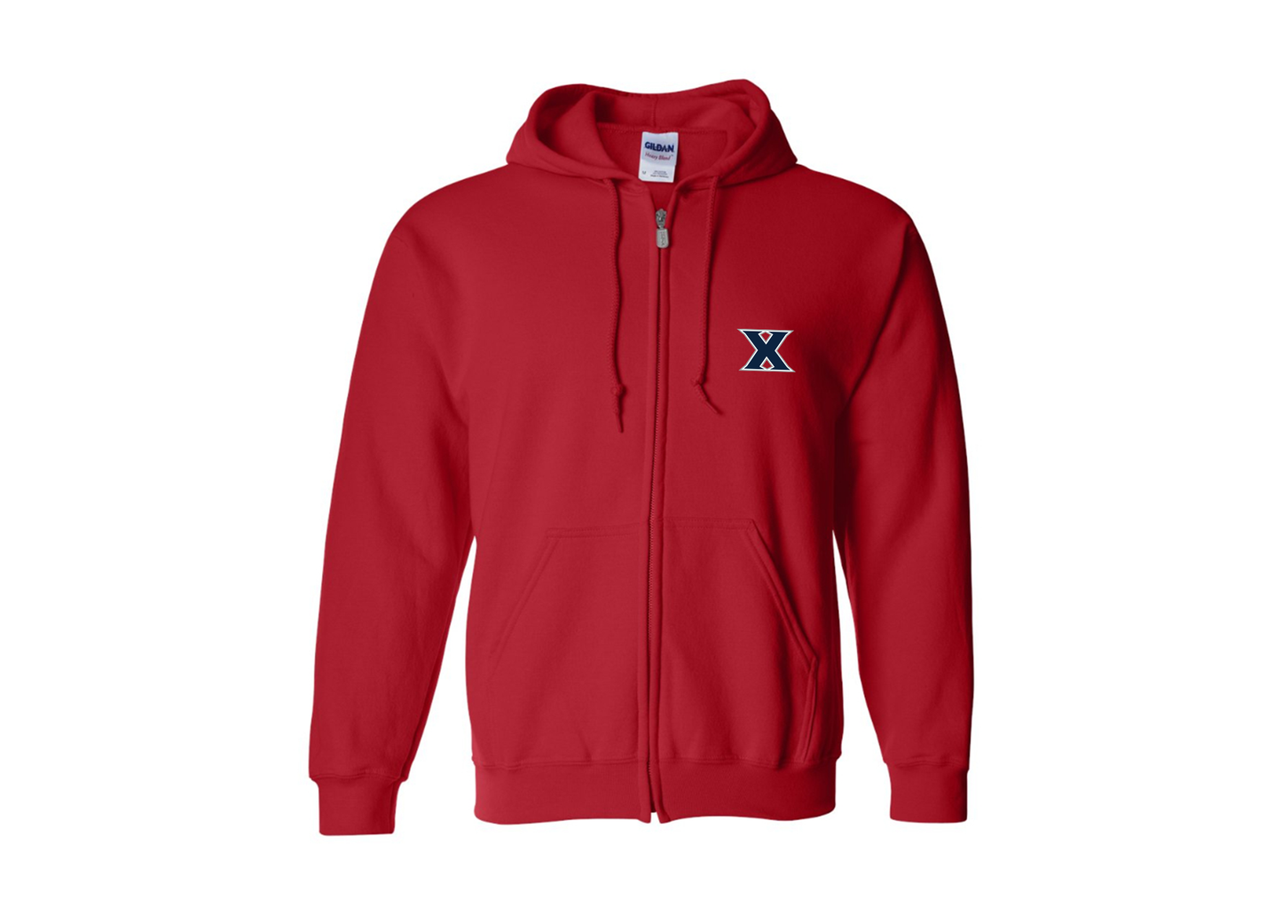 Men's Xavier Musketeers Gildan  Heavy Blend Full Zip Hooded Sweatshirt
