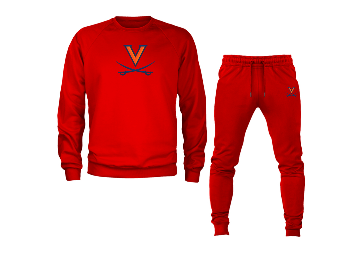 Men's Virginia Cavaliers Crewneck Sweatshirt Joggers Suit