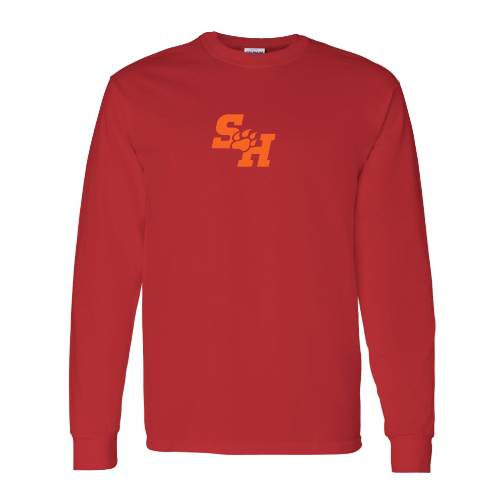Men's Sam Houston State Bearkats Logo Gildan Heavy Cotton Long Sleeve T-Shirt
