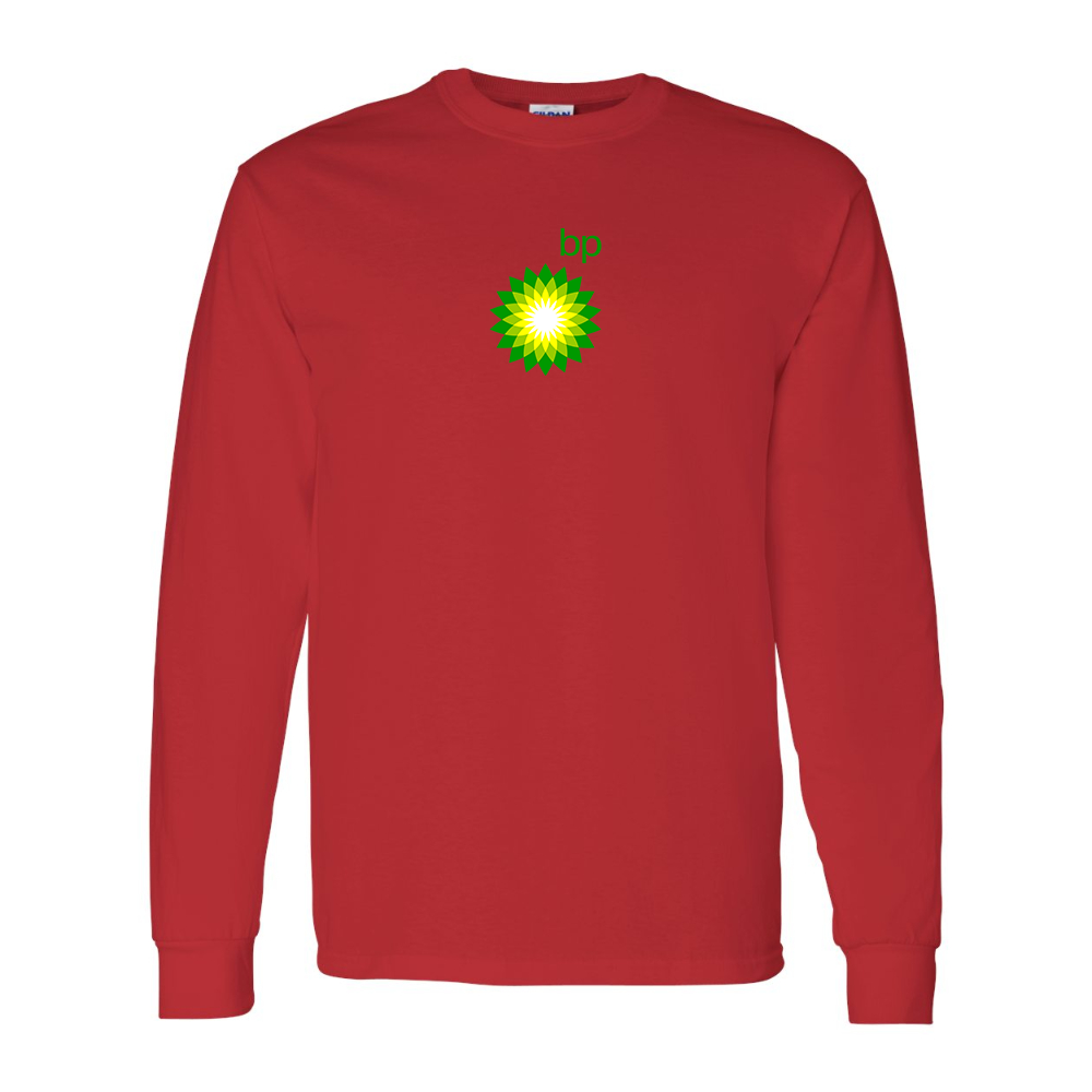 Men's BP Oil Logo Gildan Heavy Cotton Long Sleeve T-Shirt