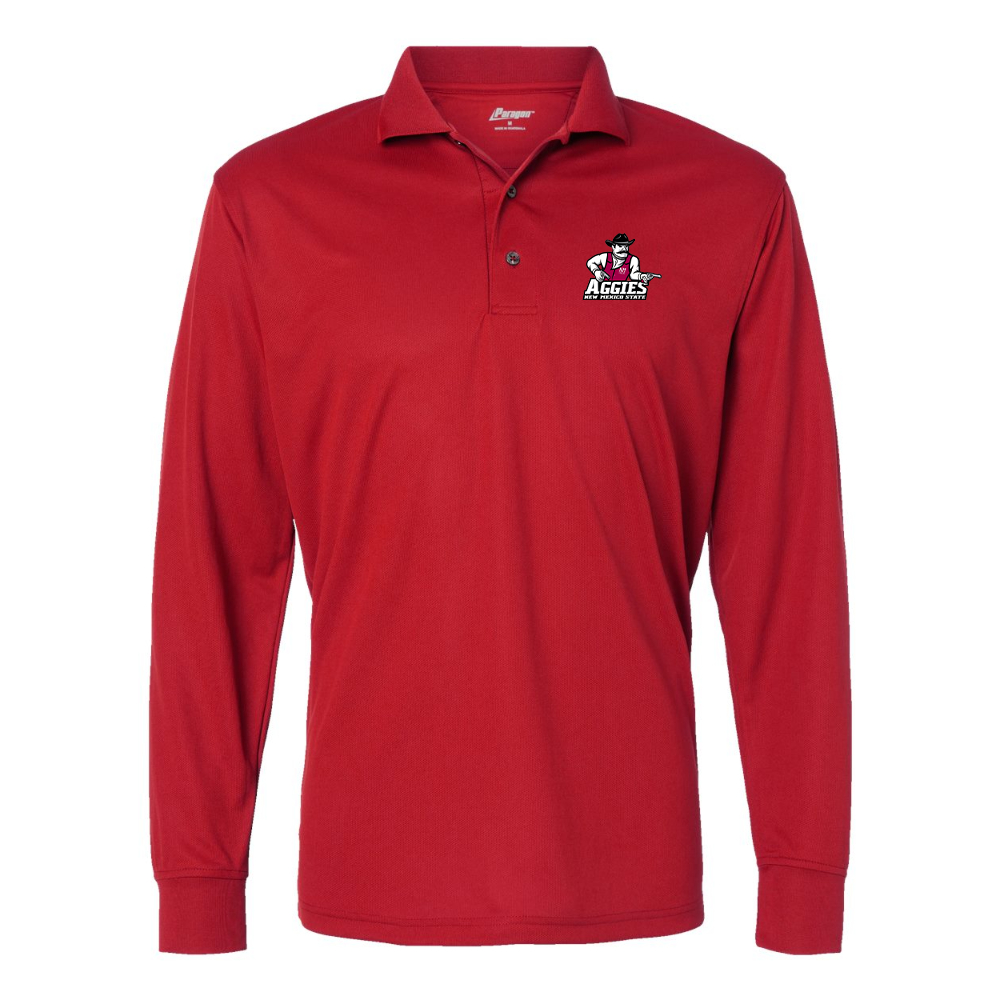 Men's Aggies New Mexico State Logo Paragon Prescott Long Sleeve Polo