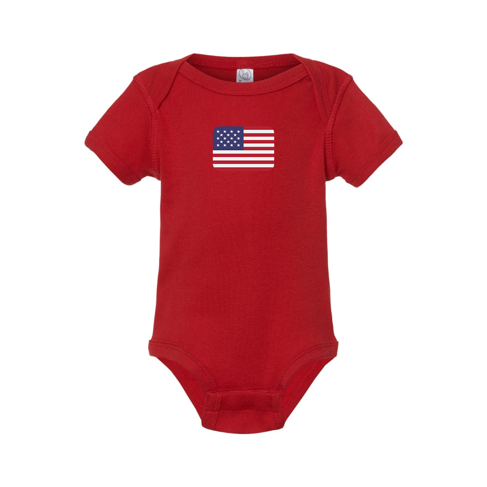 American-Flag-Emoji Baby Romper Onesie