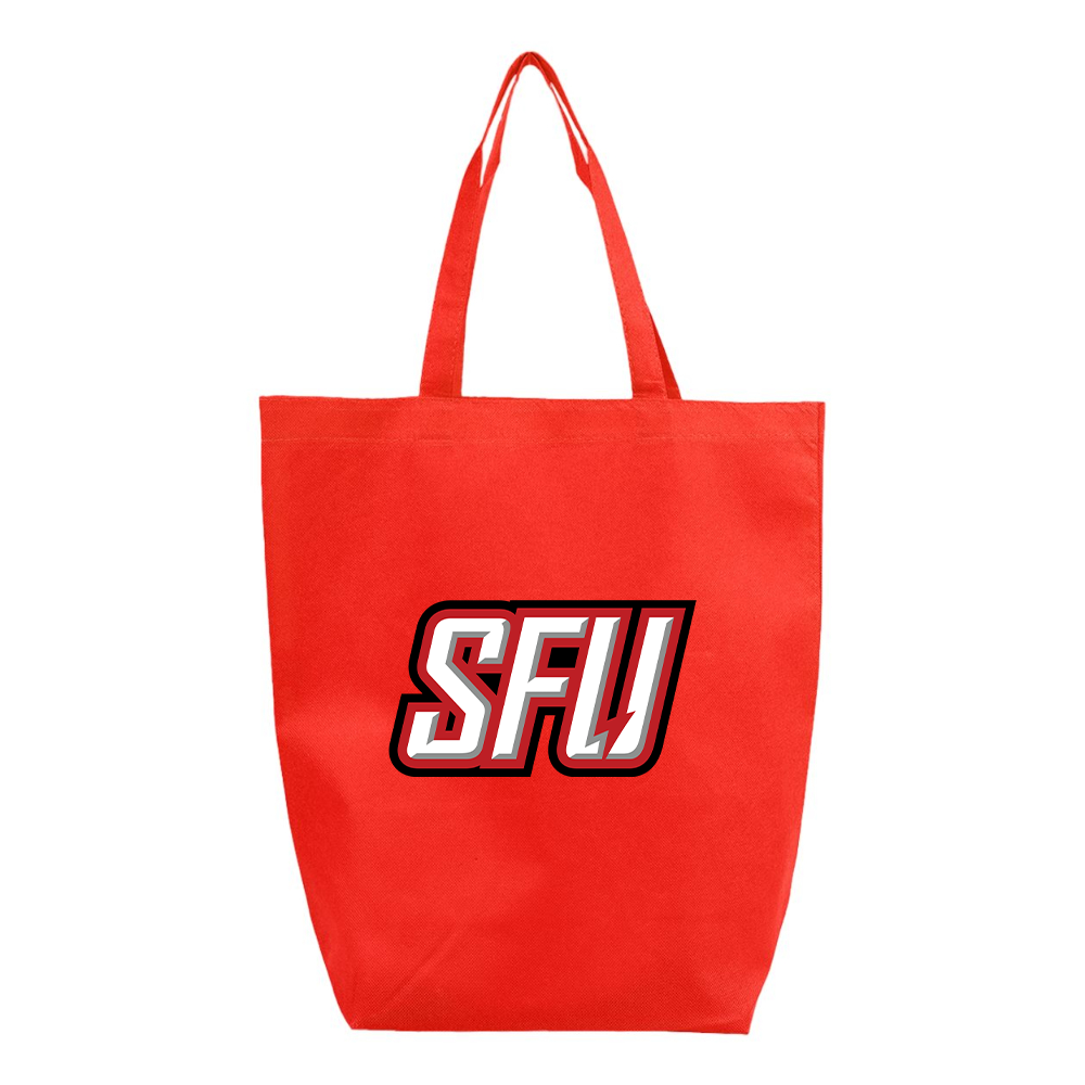 Saint Francis Red Flash Logo Q-Tees Non-Woven Gusset Bottom Tote