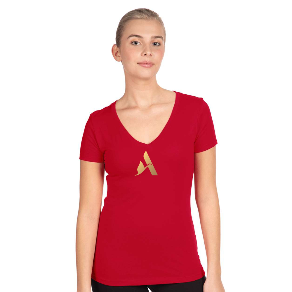 Women's Accor Golden Logo  Next Level V-Neck T-Shirt
