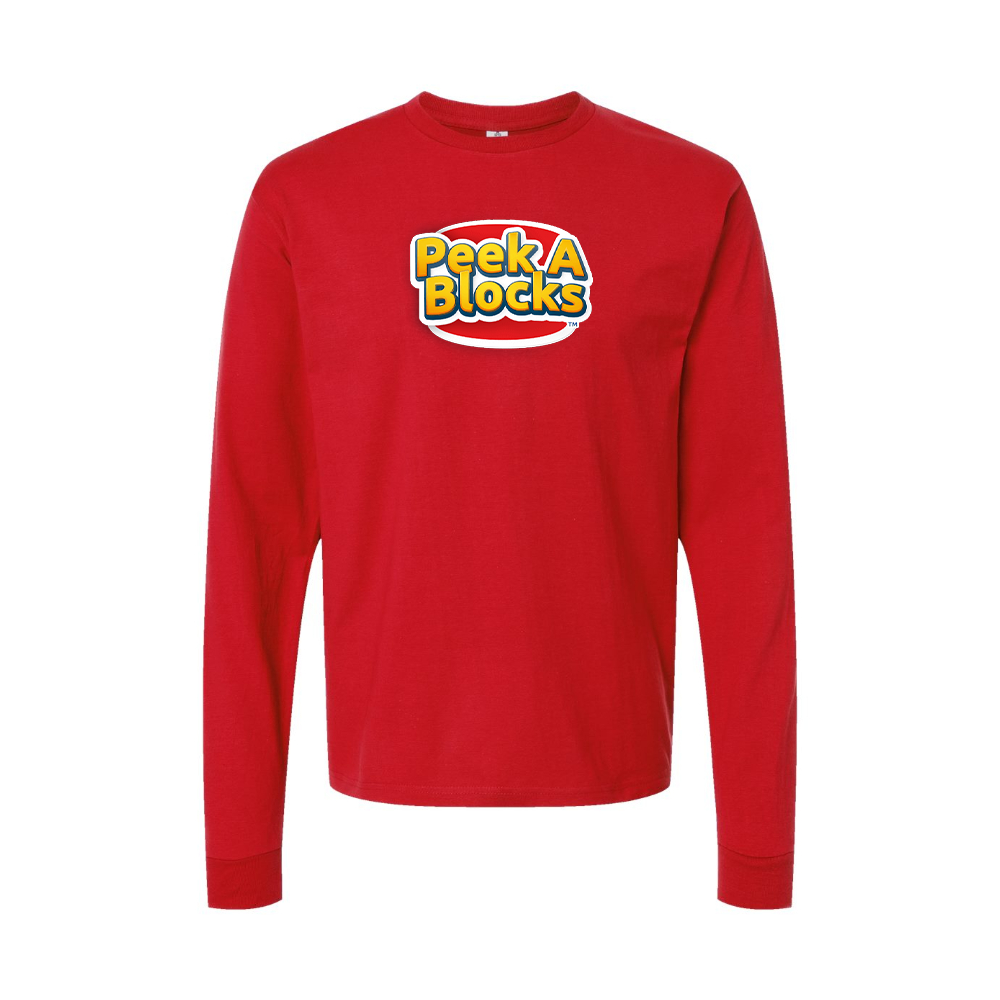 Youth Peek A Blocks Logo Cotton Long Sleeve T-Shirt