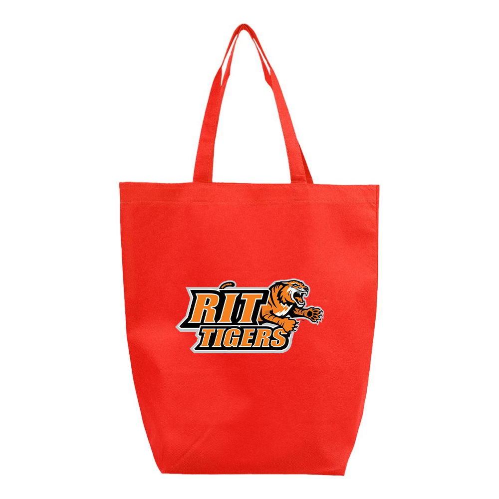 RIT Tigers Logo Q-Tees Non-Woven Gusset Bottom Tote