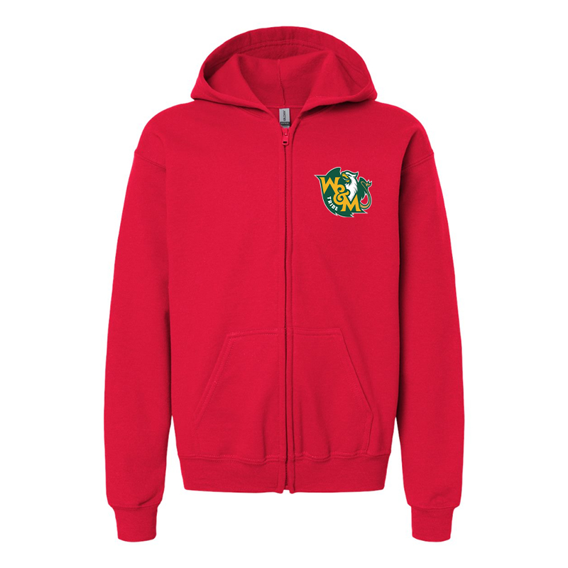 Gildan Heavy Blend Youth William and Mary Tribe Full Zip Hooded Sweatshirt