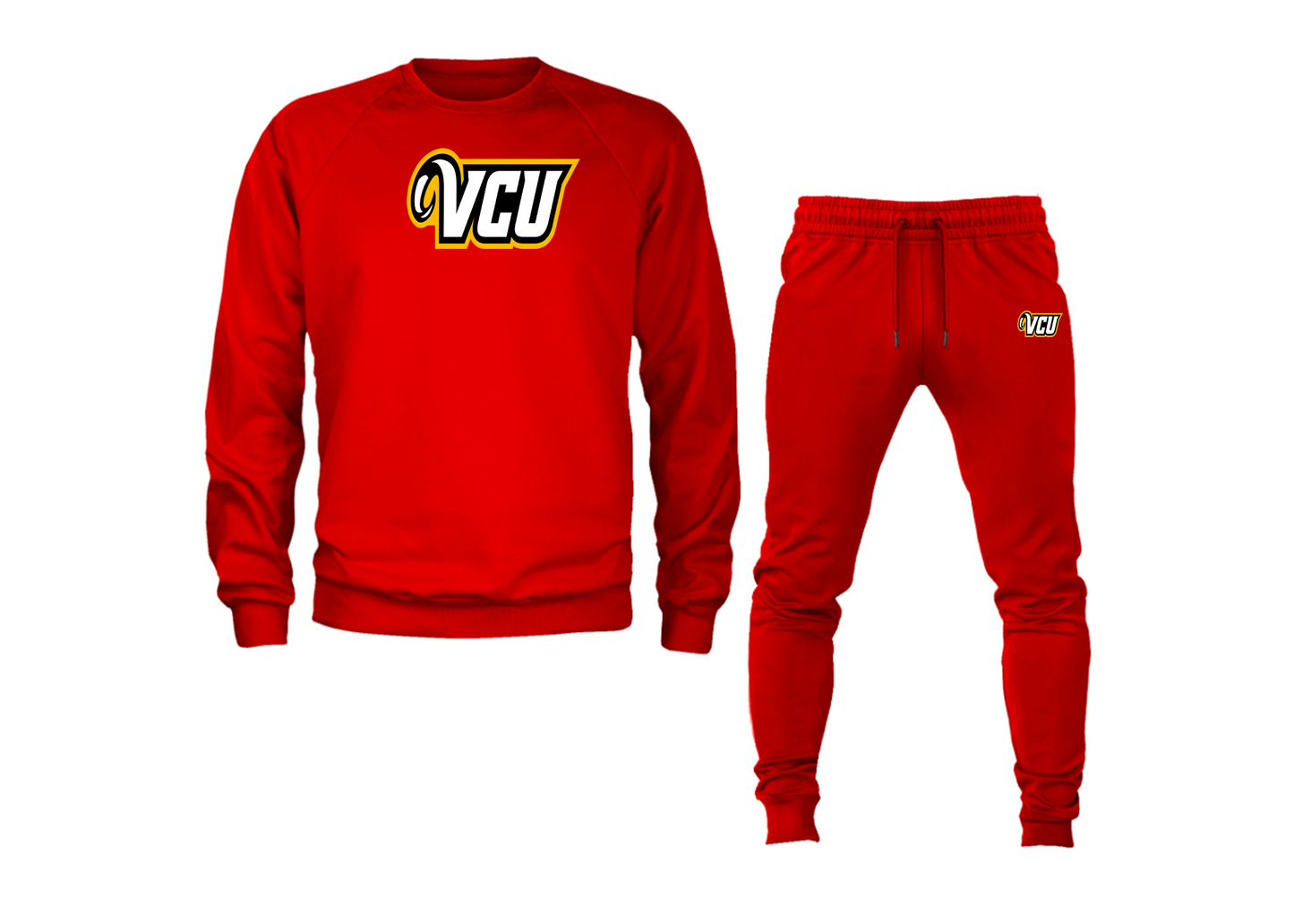 Men's Virginia Commonwealth Rams Crewneck Sweatshirt Joggers Suit