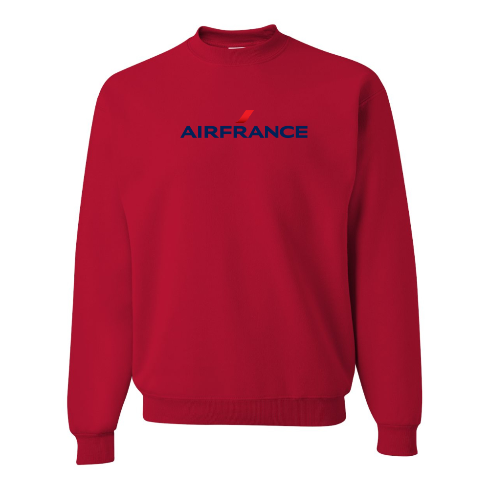 Men's Air France Logo JERZEES NuBlend Crewneck Sweatshirt
