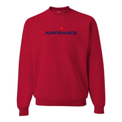 Men's Air France Logo JERZEES NuBlend Crewneck Sweatshirt