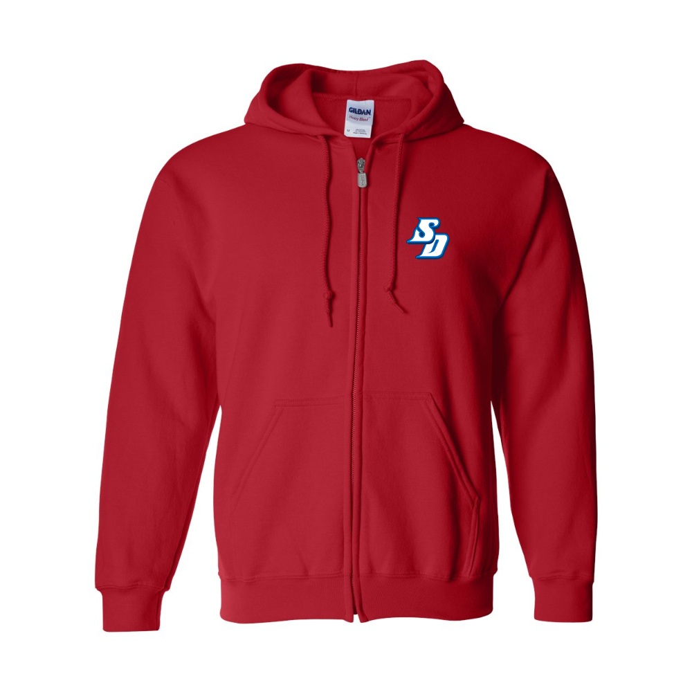 Men's San Diego Toreros Logo Gildan  Heavy Blend Full Zip Hooded Sweatshirt