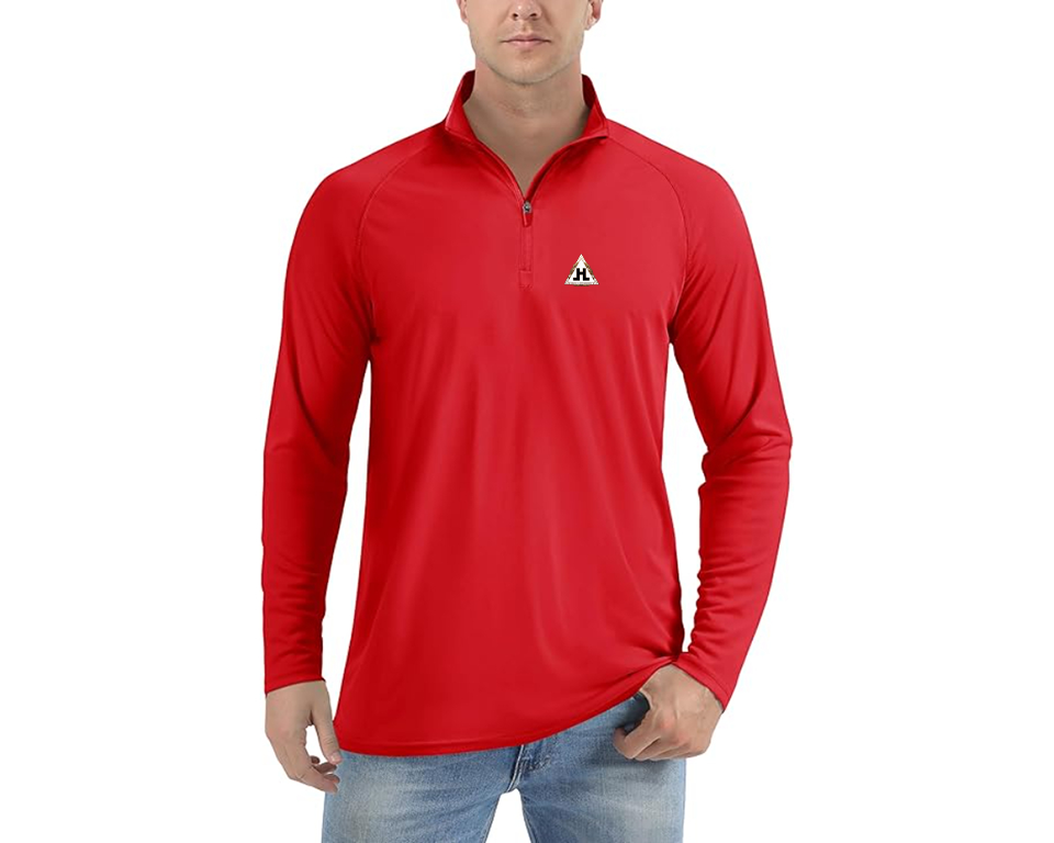 Men’s Hansa Logo Lightweight Quarter-Zip Athletic Shirt Long Sleeve Performance Wear