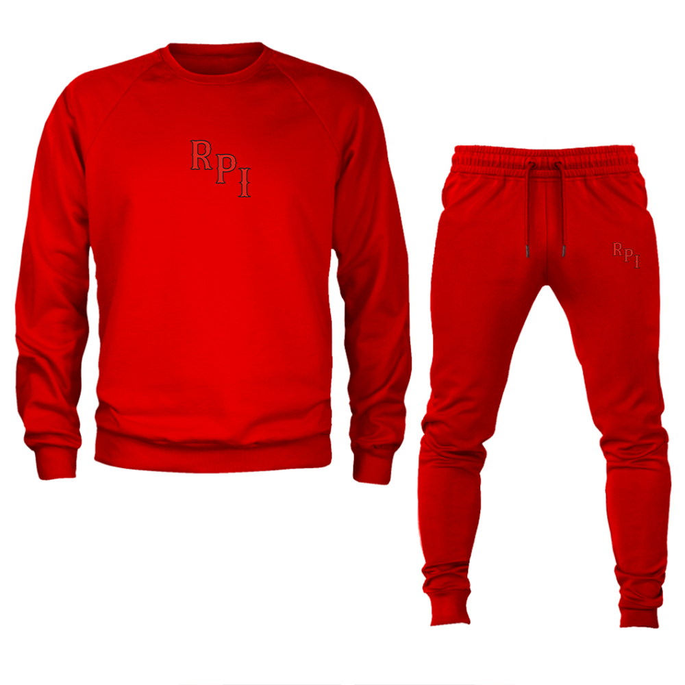 Men's RPI Engineers Logo Crewneck Sweatshirt Joggers Suit
