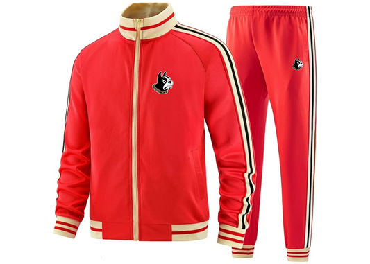 Men's Wofford Terriers Tracksuit with Bold Striped Accents and Zippered Front Athletic Wear