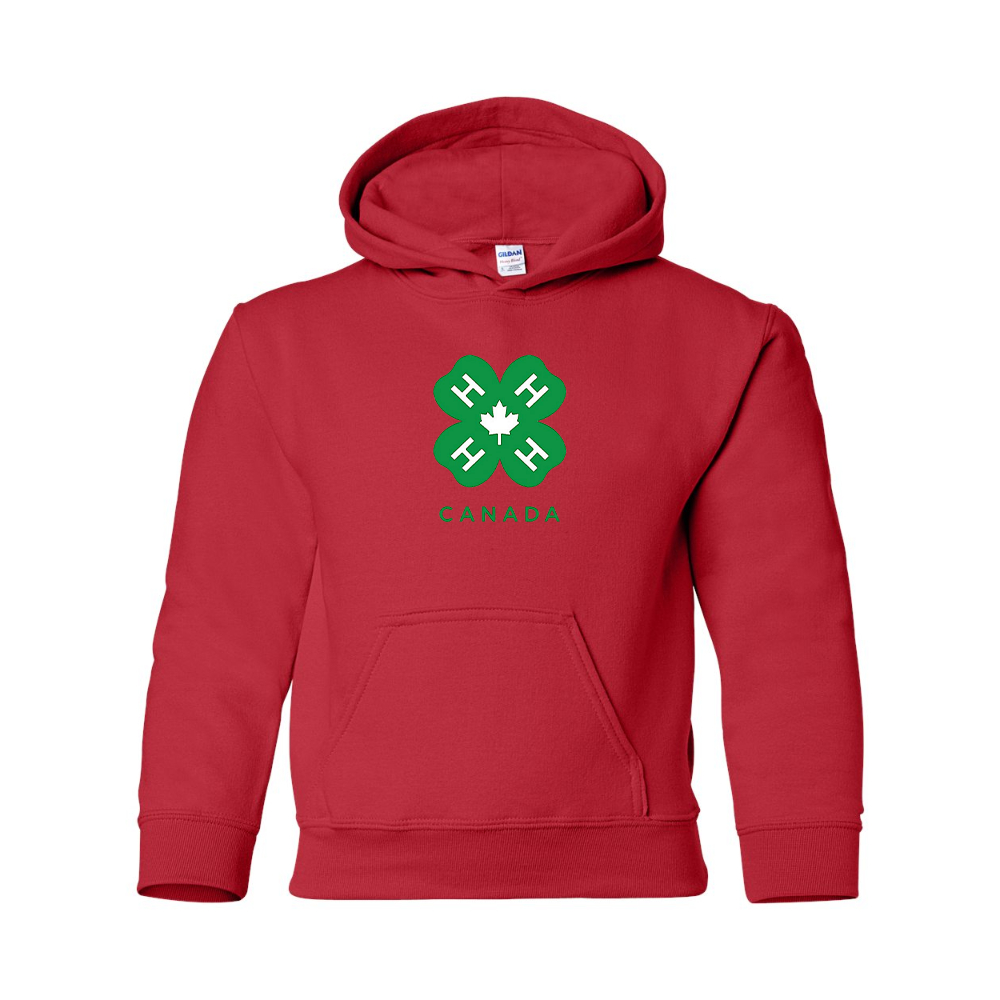 Youth 4H Canada Logo Gildan Heavy Blend  Hooded Sweatshirt