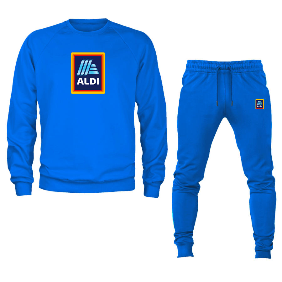 Men's Aldi Logo Crewneck Sweatshirt Joggers Suit