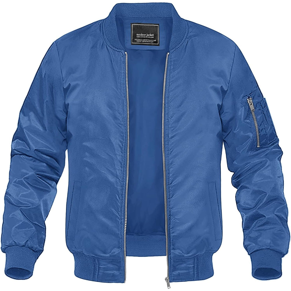 MAP Collection Men's Lightweight Bomber Jacket Windbreaker Softshell Varsity Jacket Coat