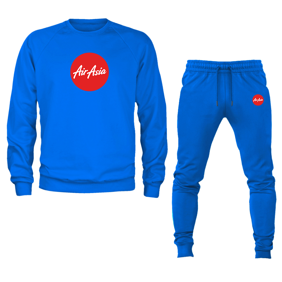 Men's Air Asia Logo Crewneck Sweatshirt Joggers Suit