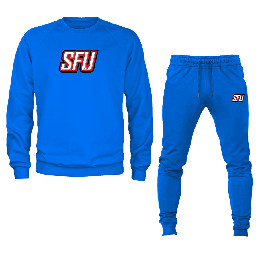 Men's Saint Francis Red Flash Logo Crewneck Sweatshirt Joggers Suit