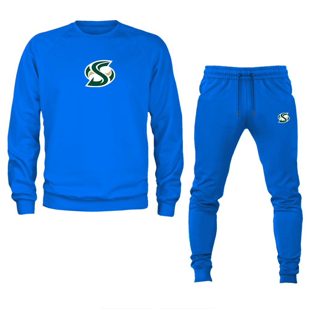Men's Sacramento State Hornets Logo  Crewneck Sweatshirt Joggers Suit