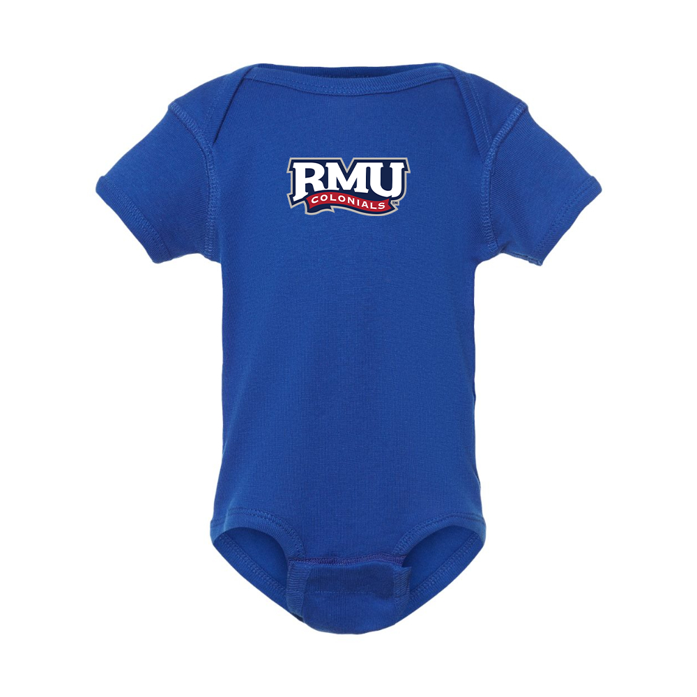 Robert Morris Colonials Logo  Rabbit Skins Infant Baby Rib Bodysuit