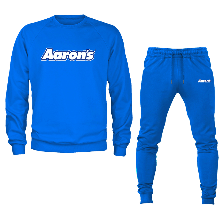 Men's Aaron_s Logo Crewneck Sweatshirt Joggers Suit