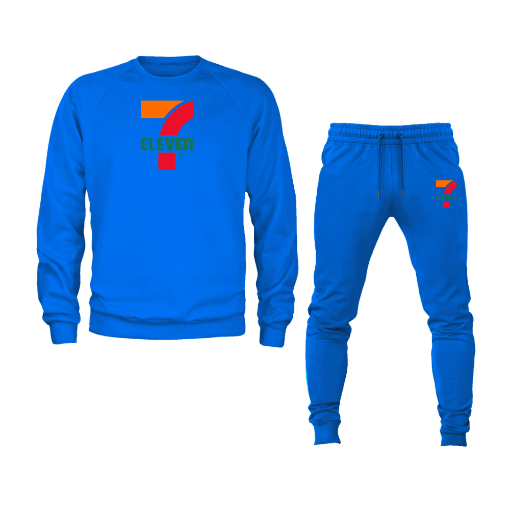 Men's 7 Eleven Logo Crewneck Sweatshirt Joggers Suit