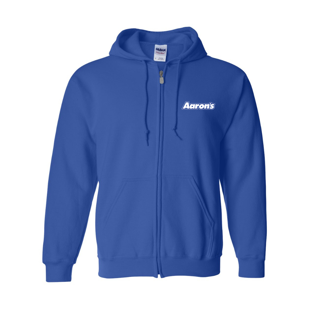 Men's Aaron_s Logo Gildan  Heavy Blend Full Zip Hooded Sweatshirt