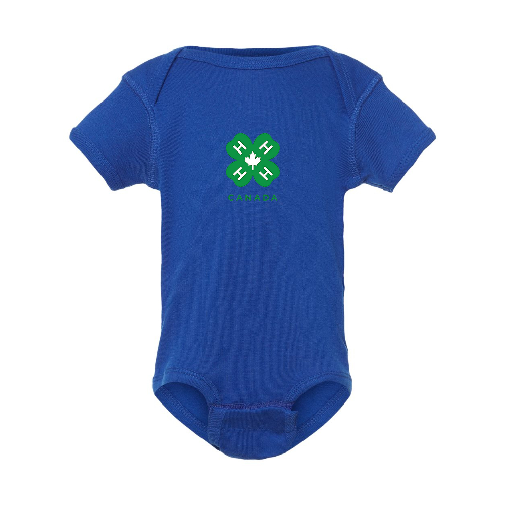 4H Canada Logo  Rabbit Skins Infant Baby Rib Bodysuit