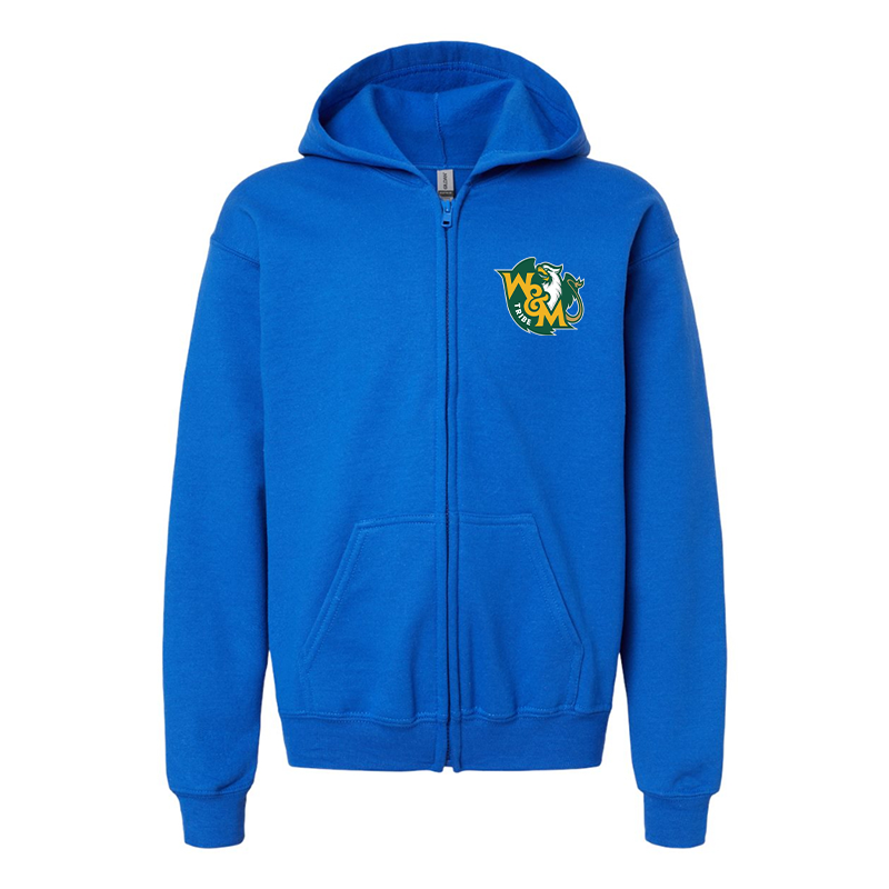 Gildan Heavy Blend Youth William and Mary Tribe Full Zip Hooded Sweatshirt