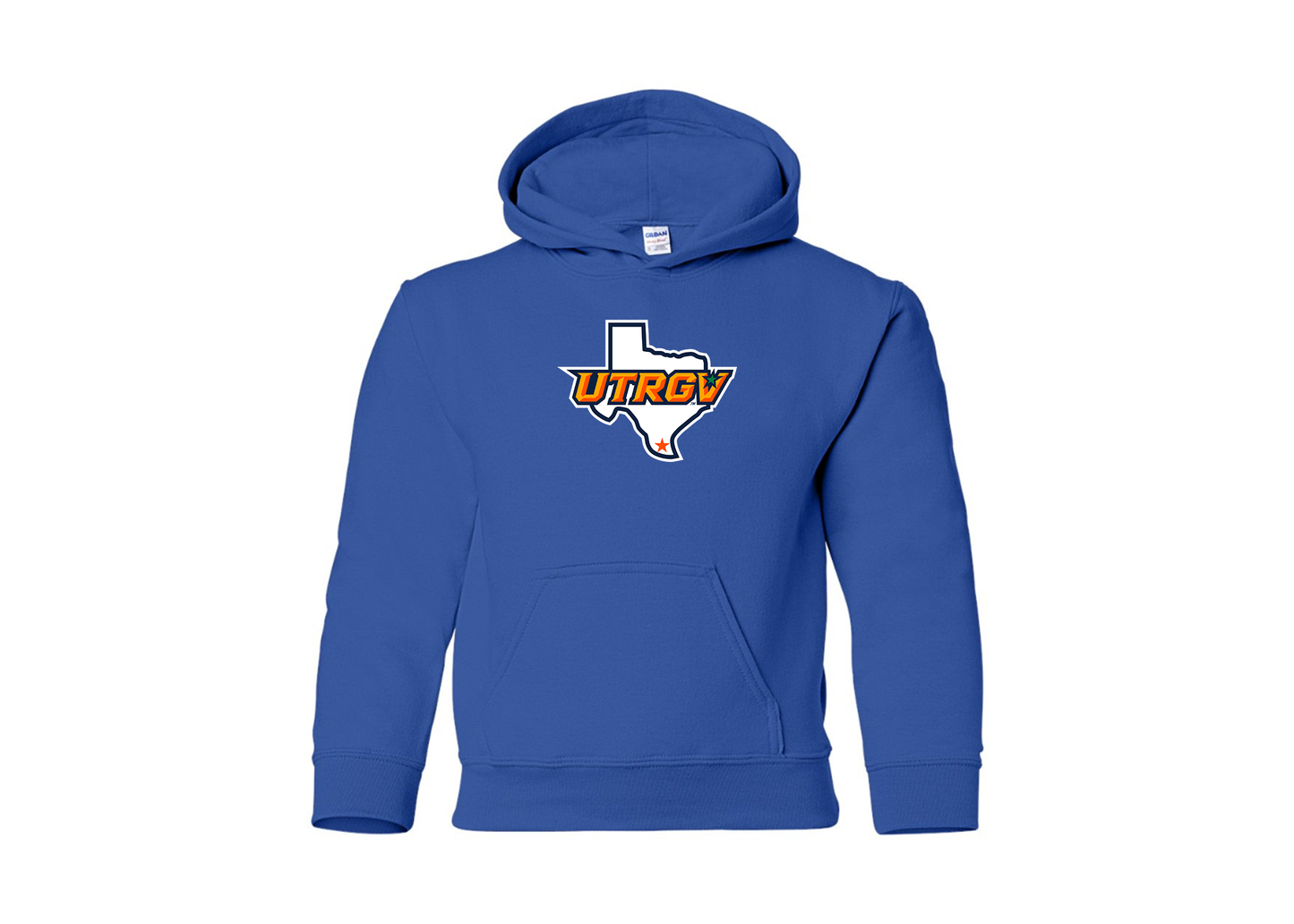 Youth UTRGV Vaqueros Gildan Heavy Blend  Hooded Sweatshirt