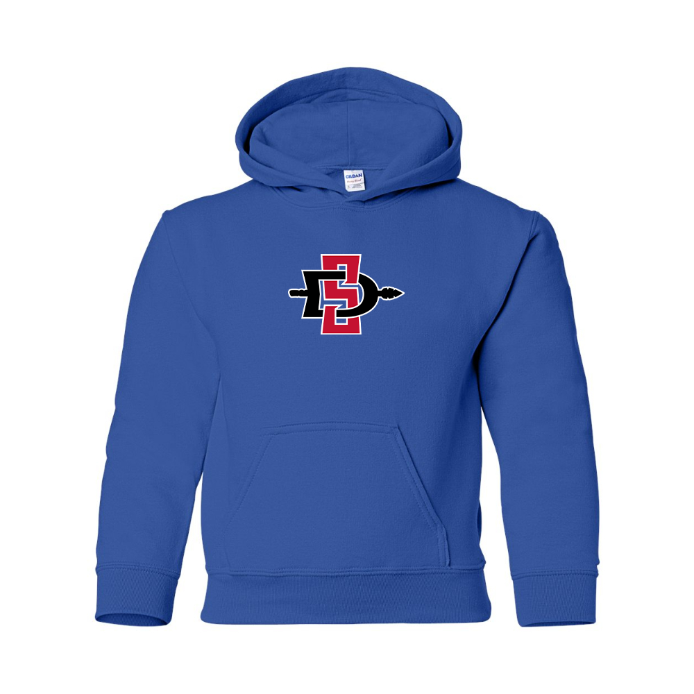 Youth San Diego State Aztecs Logo Gildan Heavy Blend  Hooded Sweatshirt