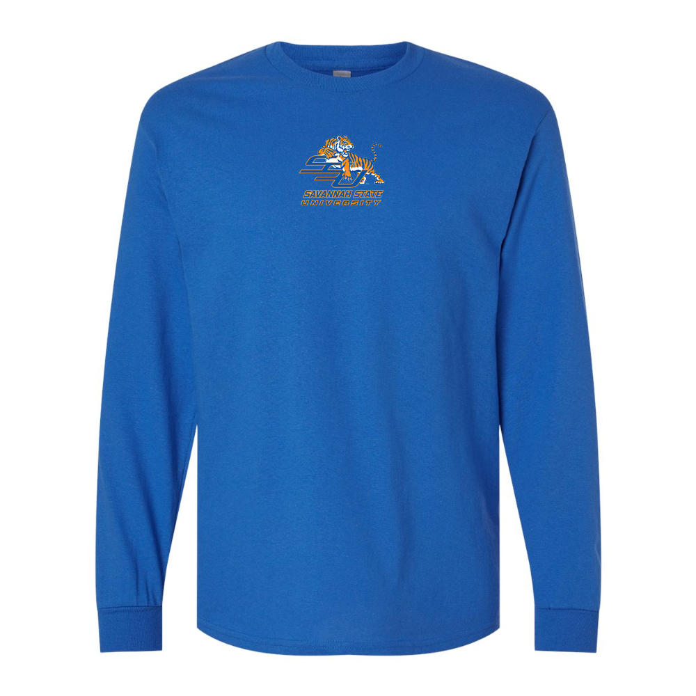 Men's Savannah State Tigers Logo Gildan Heavy Cotton Long Sleeve T-Shirt
