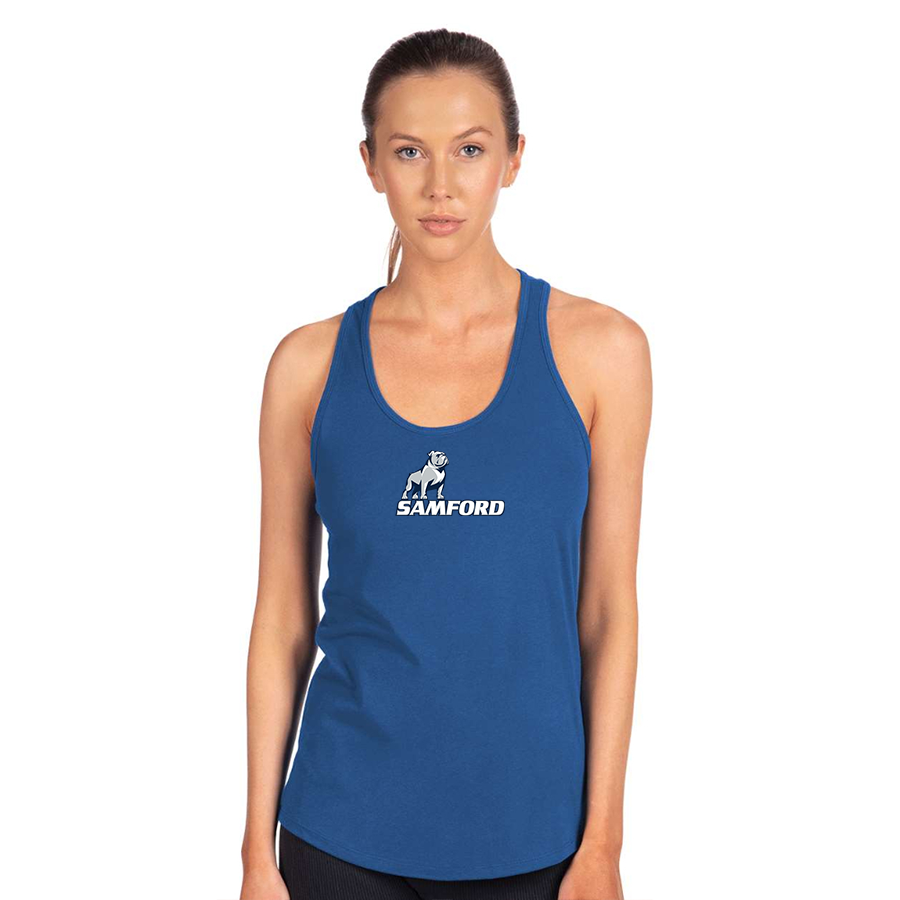 Women's Samford Bulldogs Logo Next Level Ideal Racerback Tank