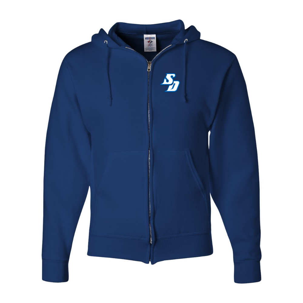 Men's San Diego Toreros Logo JERZEES NuBlend Full-Zip Hooded Sweatshirt