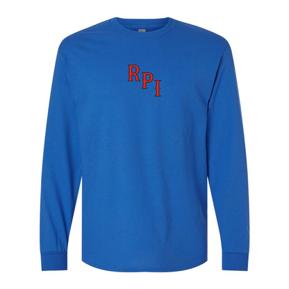 Men's RPI Engineers Logo Gildan Heavy Cotton Long Sleeve T-Shirt
