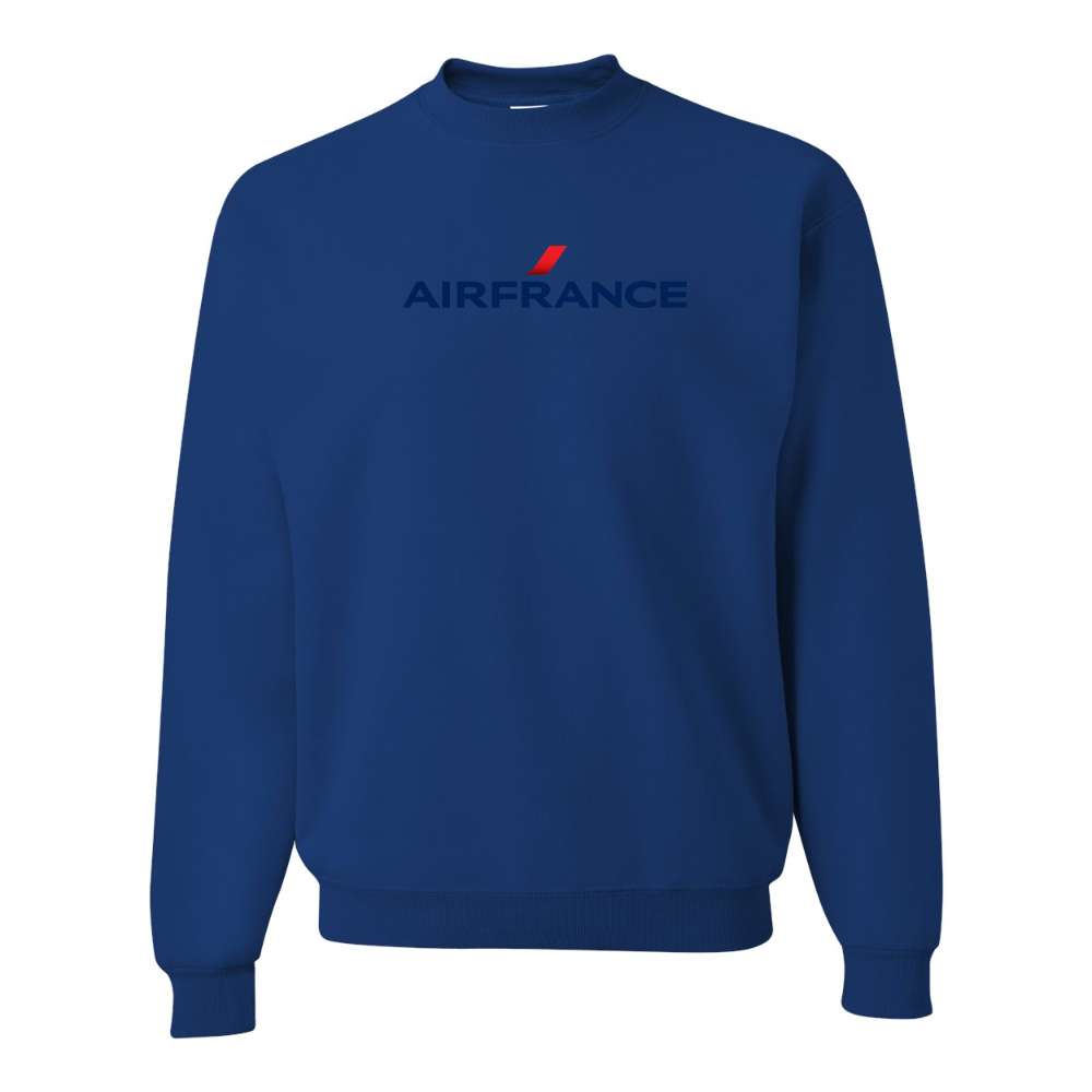 Men's Air France Logo JERZEES NuBlend Crewneck Sweatshirt